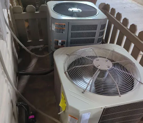 Ducted heat pump condenser unit for year-round comfort